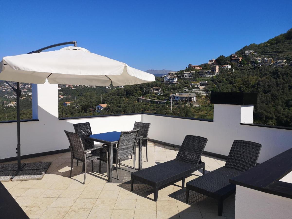 Вилла La Vivagna - Casa Vista Mare Tra Gli Ulivi Leivi Экстерьер фото