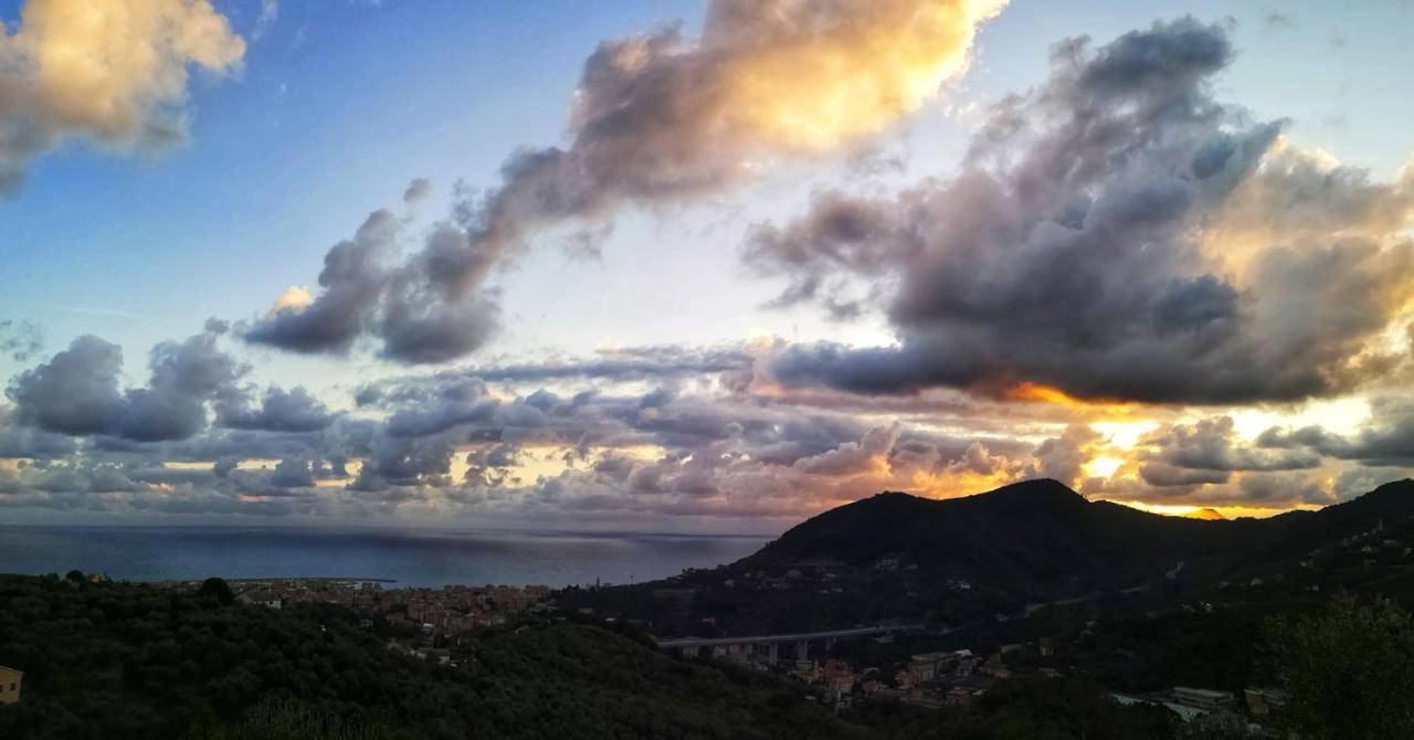 Вилла La Vivagna - Casa Vista Mare Tra Gli Ulivi Leivi Экстерьер фото